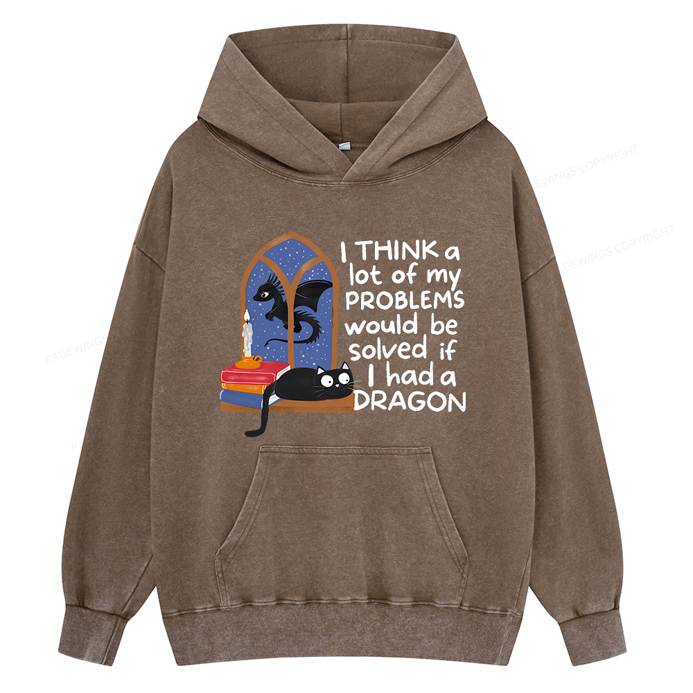 Pagewings If I Had A BookDragon Unisex Washed Hoodie