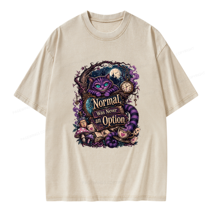 Pagewings Normal Was Never an Option Unisex Washed T-shirt