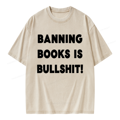 Pagewings Banning Books Is Bs Unisex Washed T-shirt