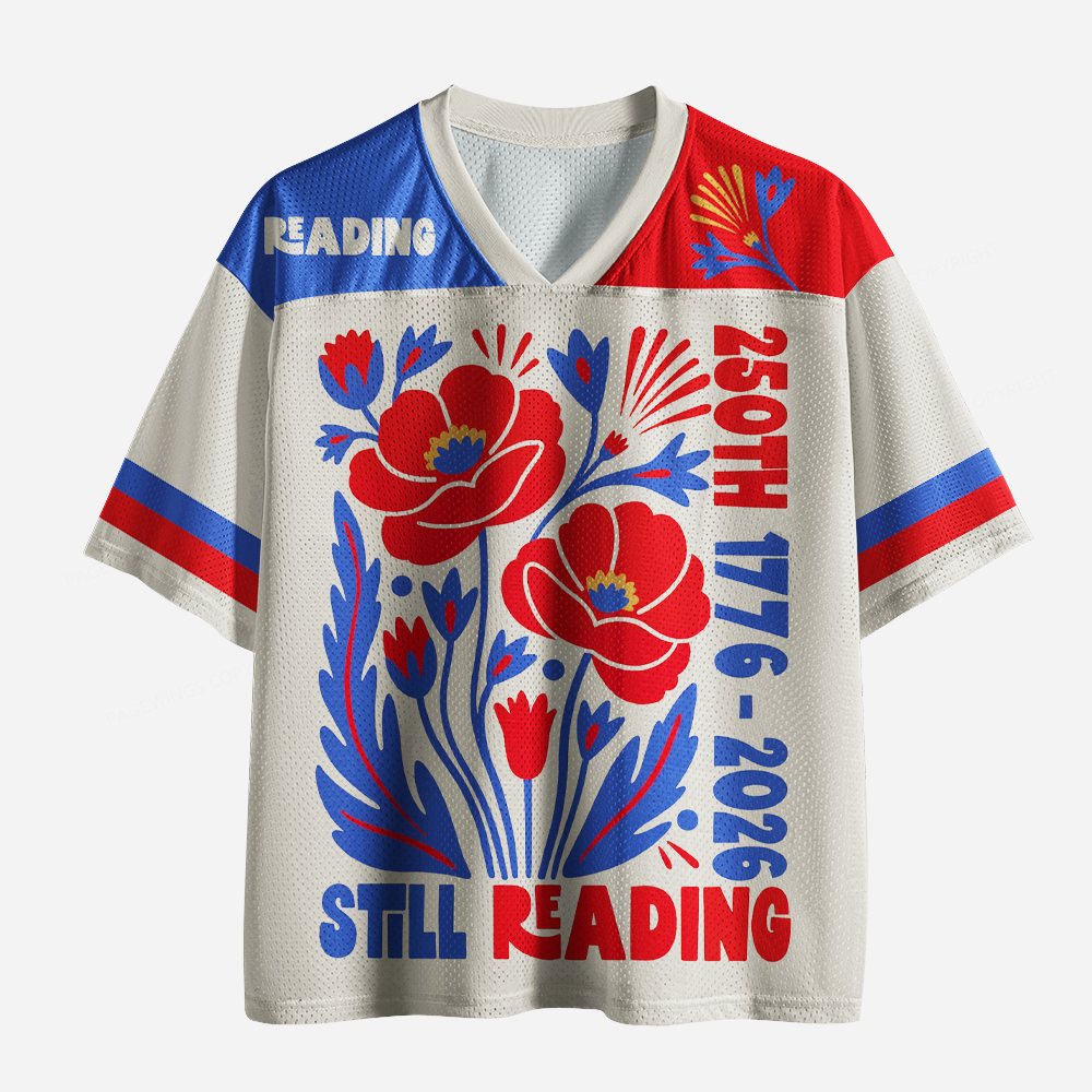 Pagewings Still Reading Unisex Mesh Jersey