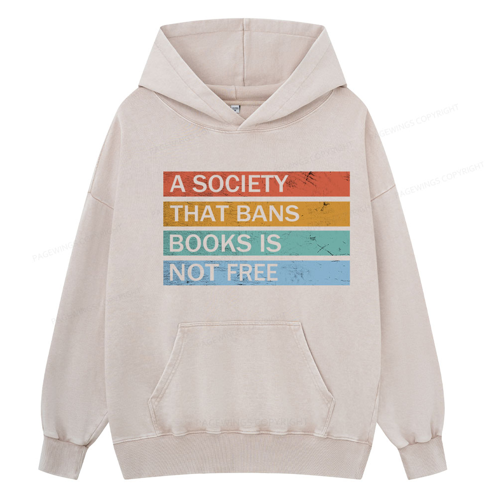 Pagewing Banned Books Shirt, Read Banned Books Unisex Washed Hoodie