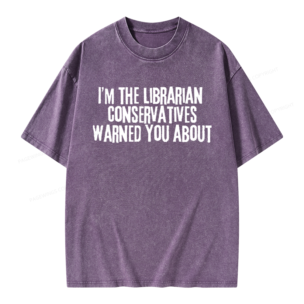 Pagewings I'm The Librarian Unisex Washed T-shirt