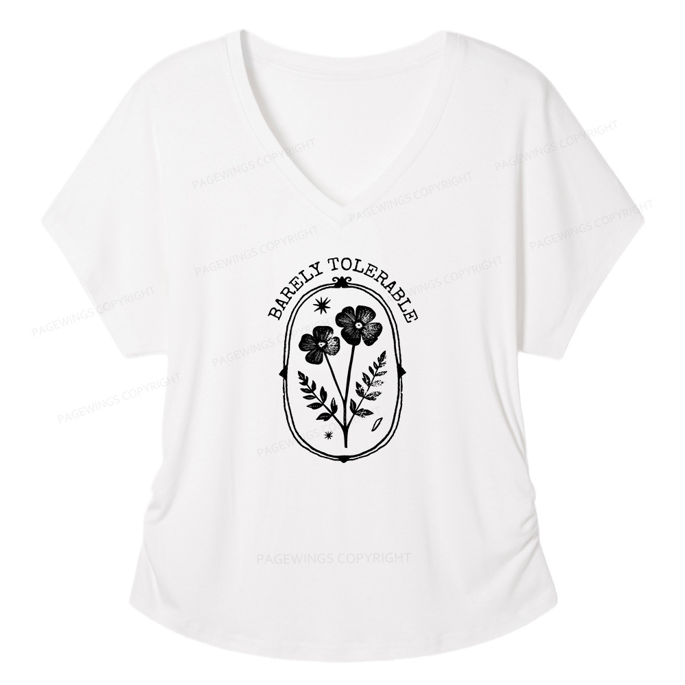 Pagewings Barely Tolerable Soft Women's Modal V-neck T-shirt