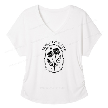 Pagewings Barely Tolerable Soft Women's Modal V-neck T-shirt