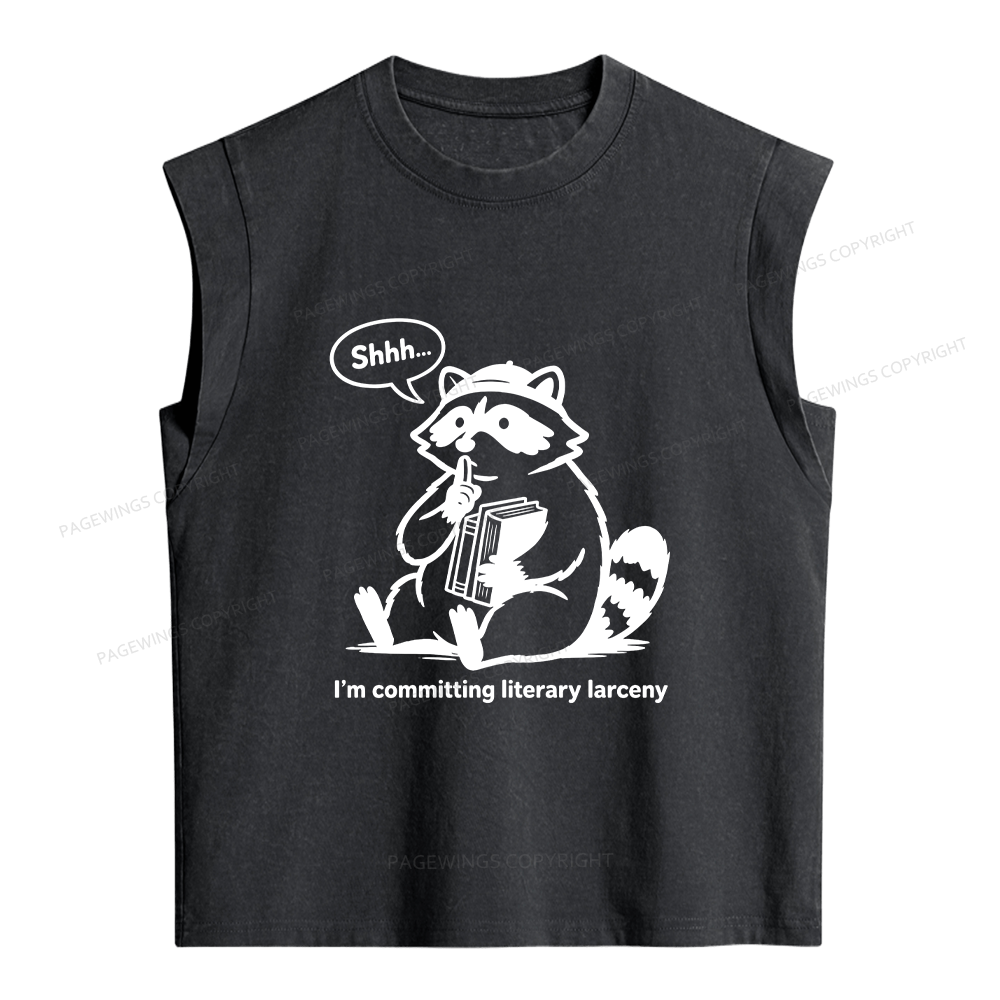 Pagewings I’m Committing Literary Larcen Women's Washed Tank Top