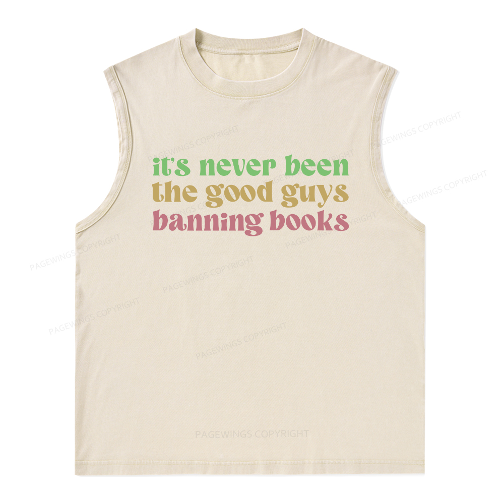 Pagewings It's Never Been the Good Guys Banning Books Unisex Washed Tank Top