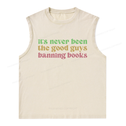 Pagewings It's Never Been the Good Guys Banning Books Unisex Washed Tank Top