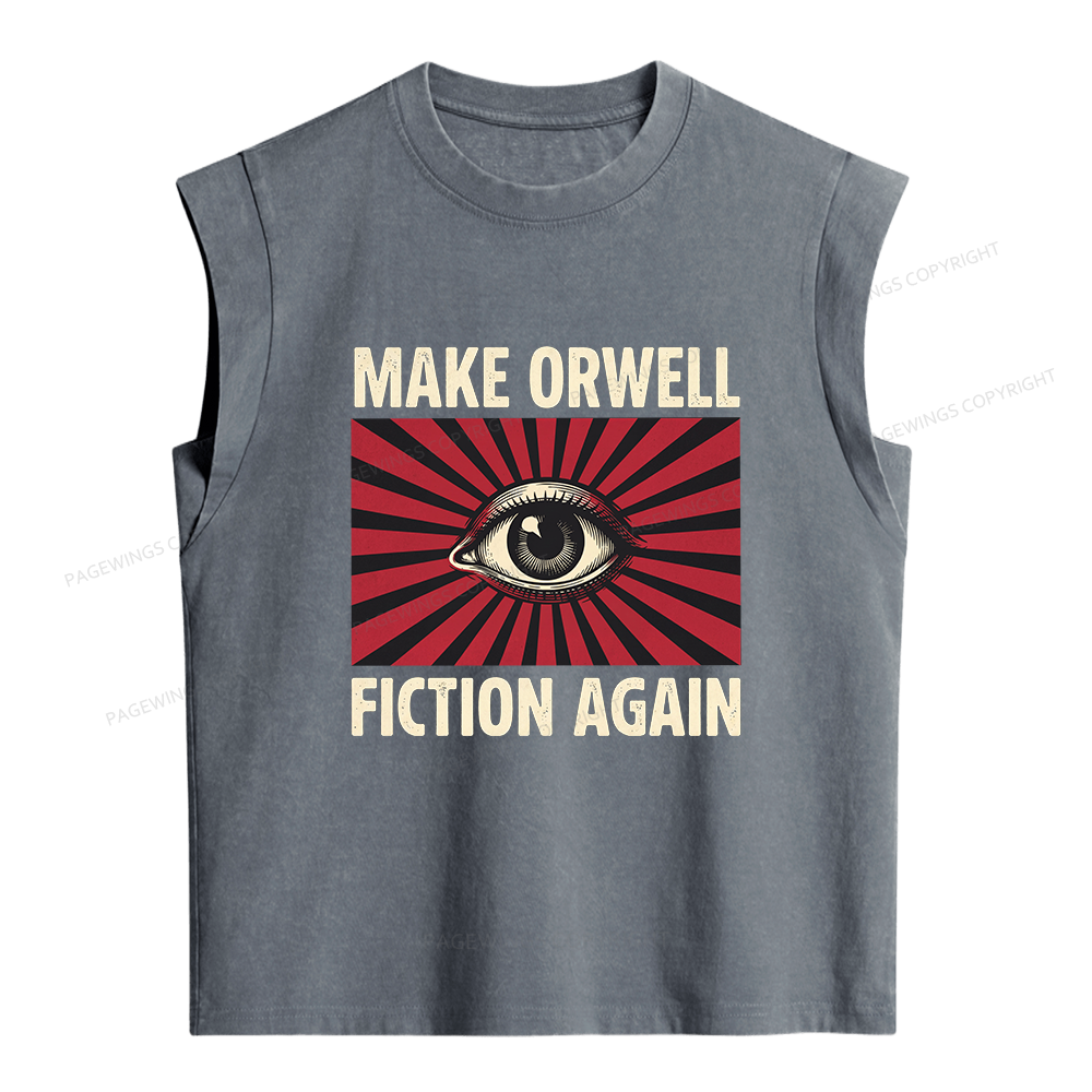 Pagewings Make Orwe Fiction Again Women's Washed Tank Top