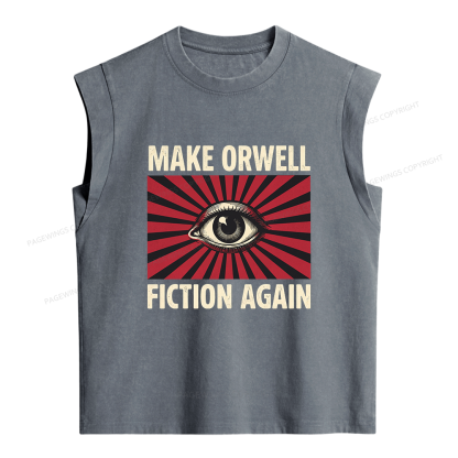 Pagewings Make Orwe Fiction Again Women's Washed Tank Top