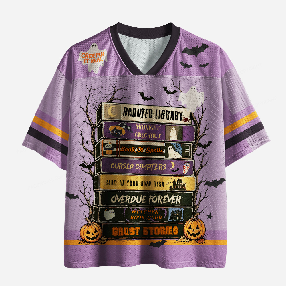 Pagewings Vintage Halloween Unisex Mesh Jersey