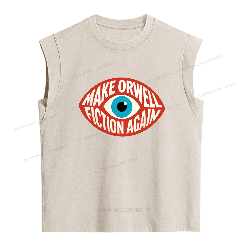 Pagewings Dystopia Quote Women's Washed Tank Top