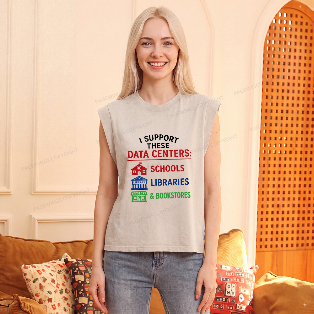 Pagewings I Support These Data Centers Women's Washed Tank Top