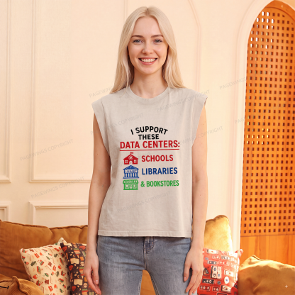 Pagewings I Support These Data Centers Women's Washed Tank Top