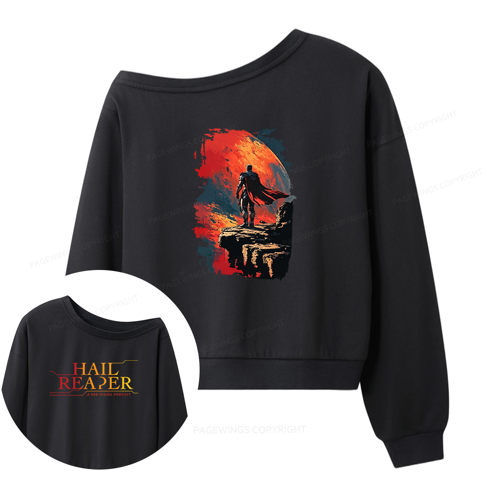 Pagewings Sci Fi Book Lover Women Off Shoulder Sweatshirt