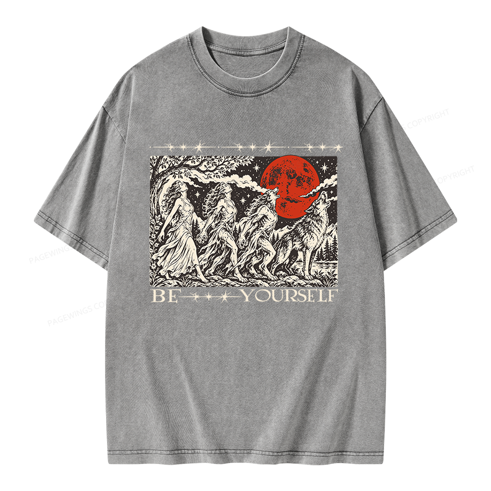 Pagewings Be Yourself Unisex Washed T-shirt