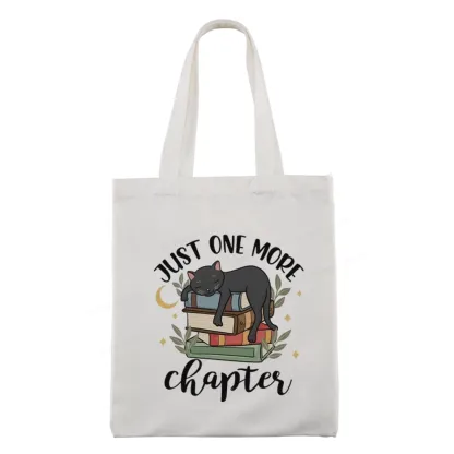 Pagewings Just One More Chapter Adorable Cat Tote Bag