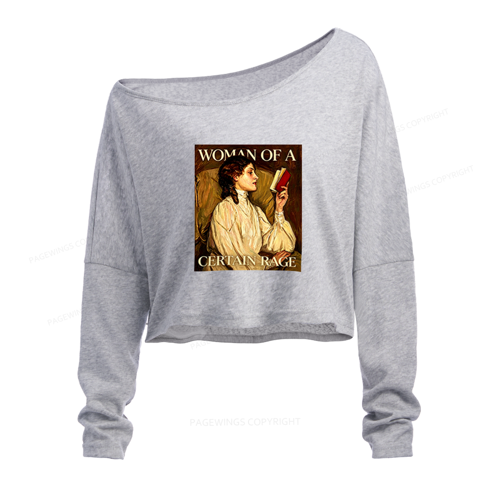 Pagewings Woman Of A Certain Rage Slouchy Long Sleeve Off Shoulder T-shirt