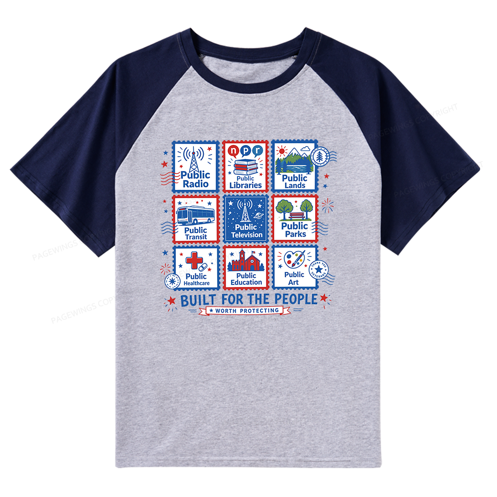 Pagewings Public Libraries Raglan T-shirt