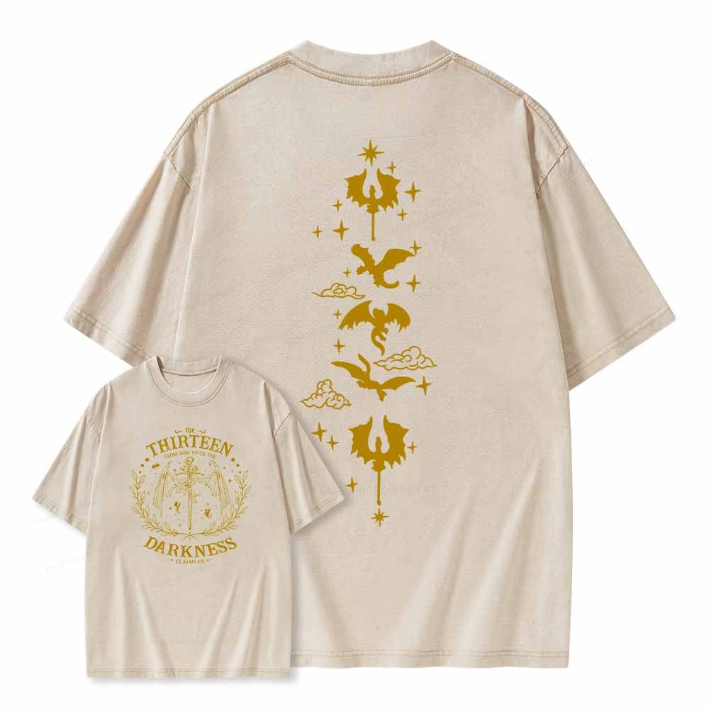 Pagewings The Thirteen Throne Of Glass Embroidered Unisex Washed T-shirt