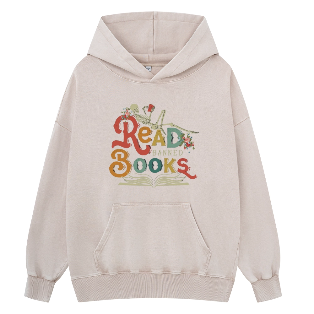 Pagewings Read Banned Books Unisex Washed Hoodie