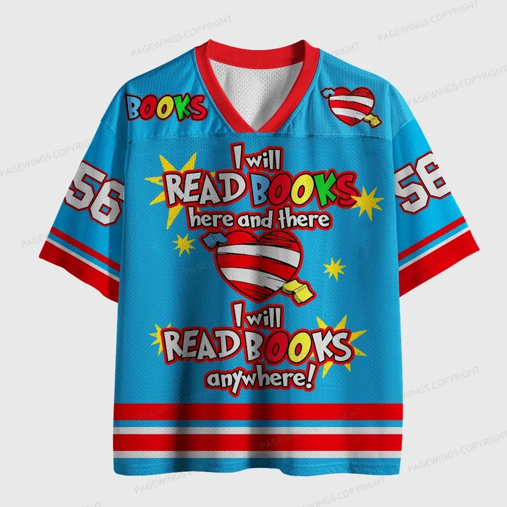 Pagewings I Will Read Books Here Unisex Mesh Jersey