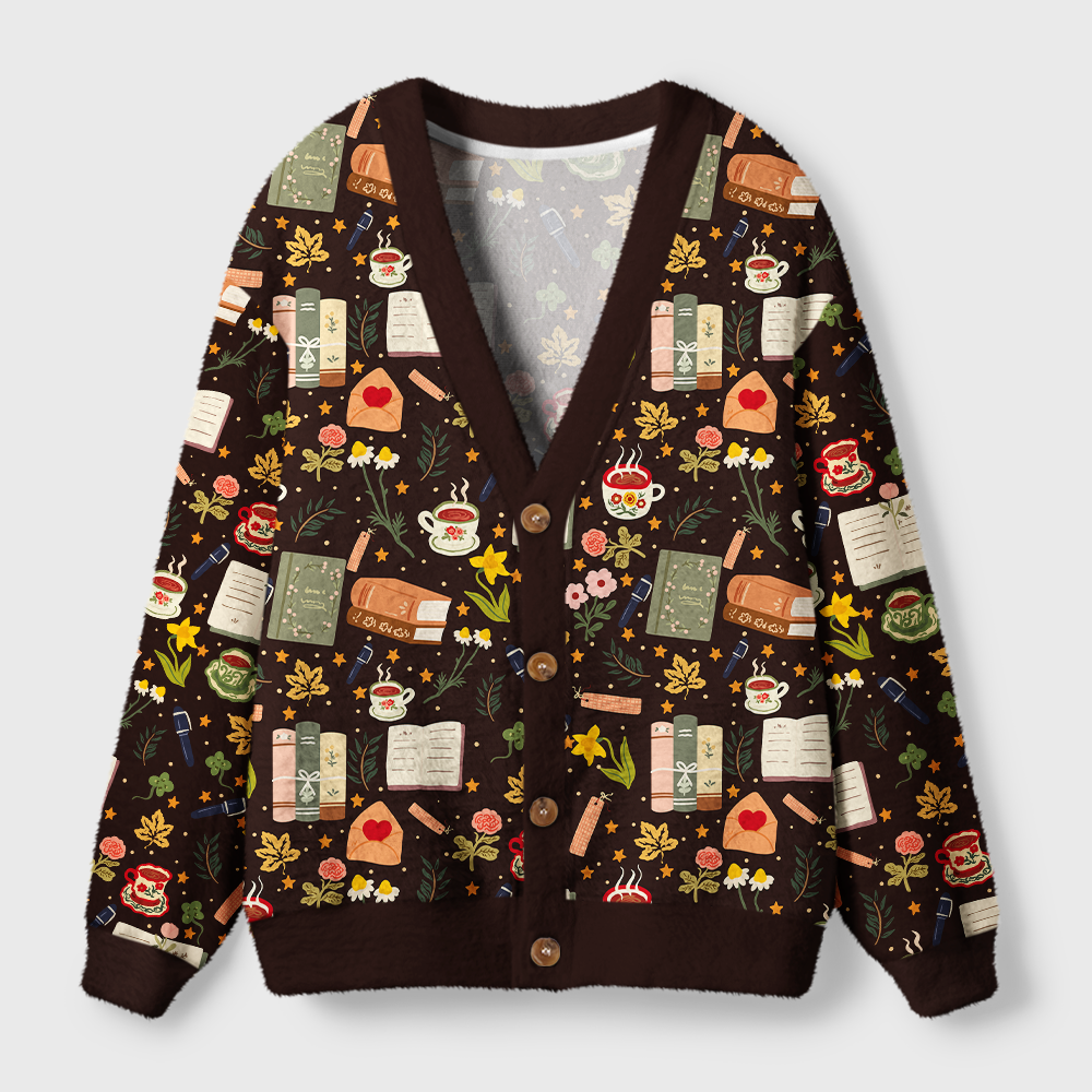 Pagewings Cozy Reading Light Knit Unisex Cardigan Sweaters