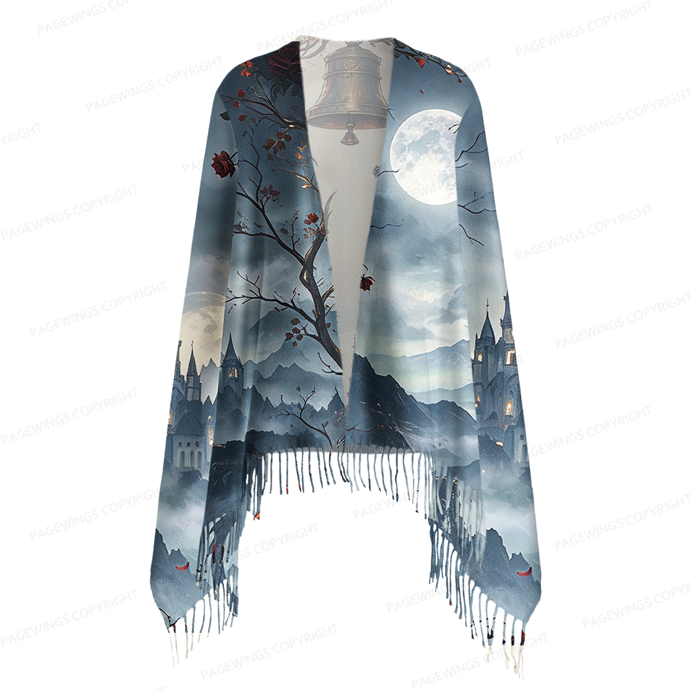 Pagewings Fantasy Bookish Long Fringe Scarf 