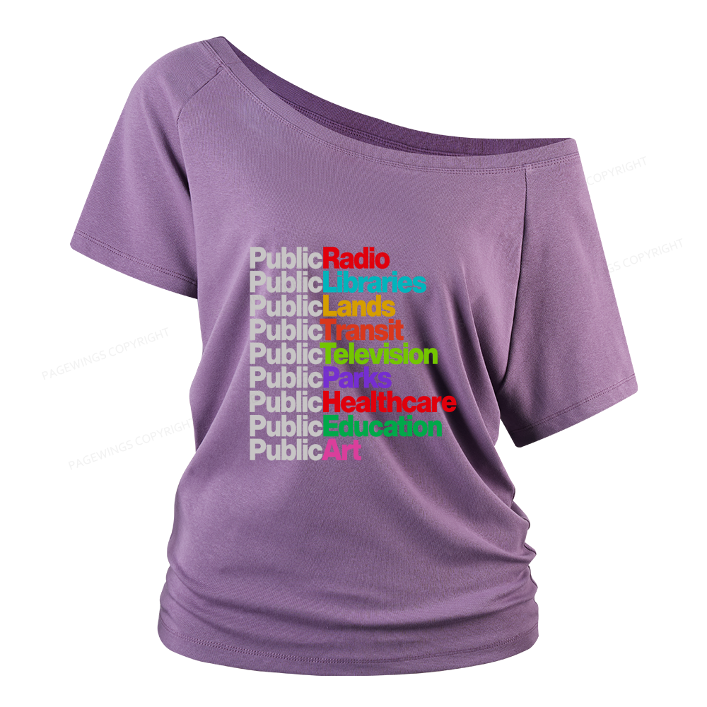 Pagewings Personalized Public Libraries Women Off Shoulder T-shirts