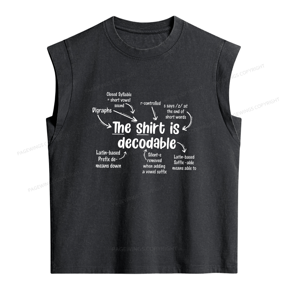 Pagewings The Shirt Is Decodable Women's Washed Tank Top