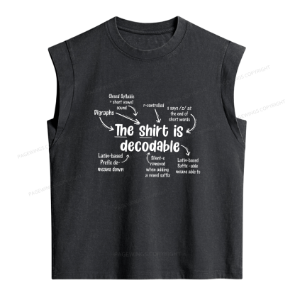 Pagewings The Shirt Is Decodable Women's Washed Tank Top