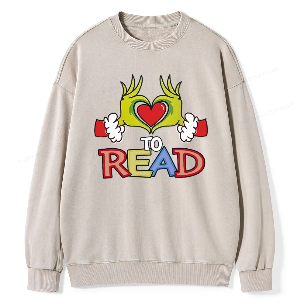 Pagewings Every Month Library Activities Unisex Washed Sweatshirt