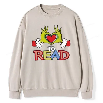 Pagewings Every Month Library Activities Unisex Washed Sweatshirt