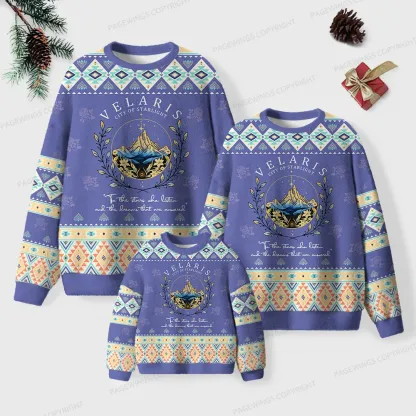 Pagewings Velaris City Of Starlight Unisex Ugly Knit Sweatshirt