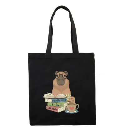 Pagewings Capybara Reading Tote Bag