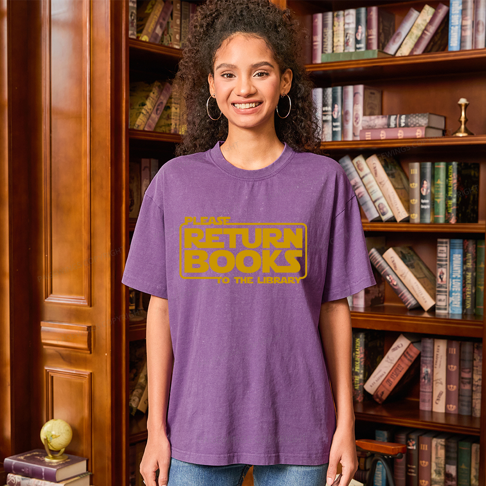 Pagewings Please Return Books To The Library Unisex Washed T-shirt