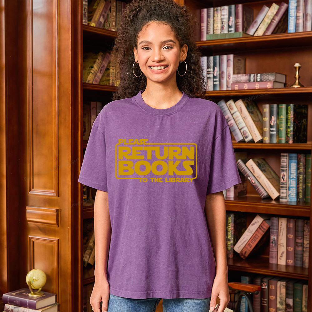 Pagewings Please Return Books To The Library Unisex Washed T-shirt