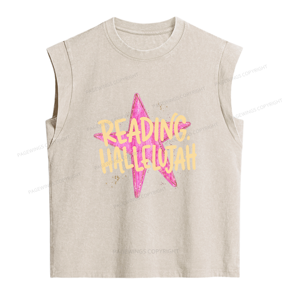 Pagewings Reading Hallelujah Women's Washed Tank Top