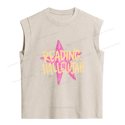 Pagewings Reading Hallelujah Women's Washed Tank Top