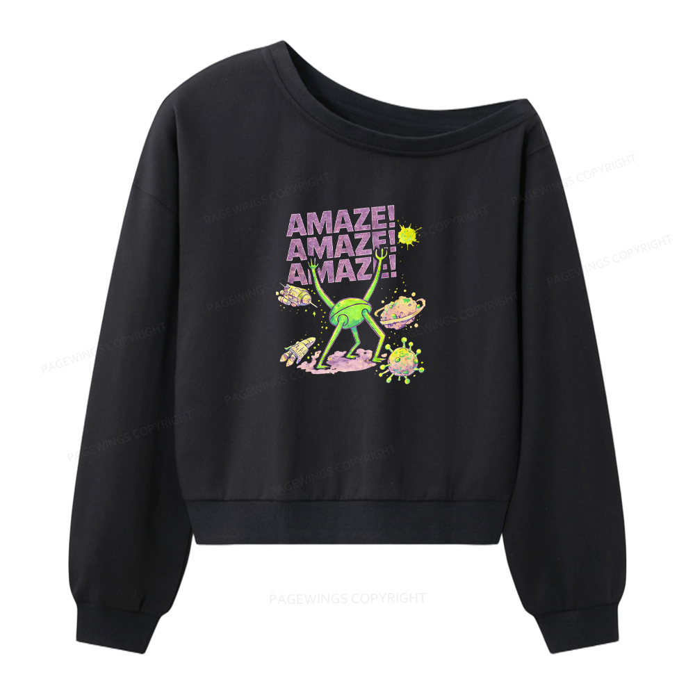 Pagewings Amaze Women Off Shoulder Sweatshirt