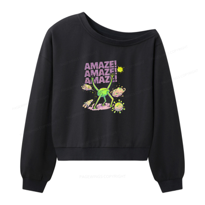 Pagewings Amaze Women Off Shoulder Sweatshirt