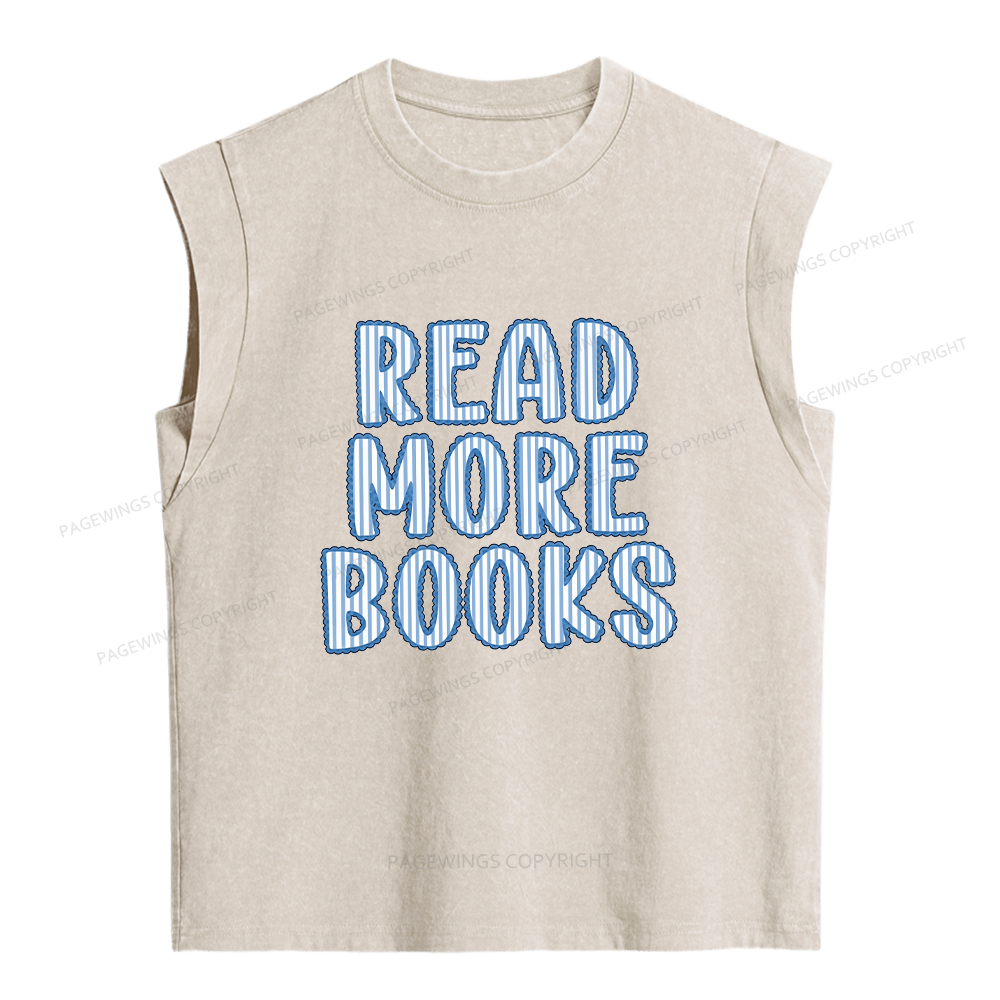 Pagewings Read More Books Women's Washed Tank Top