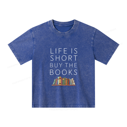 Pagewings Buy The Books Unisex Tee Unisex Kids Washed T-shirt