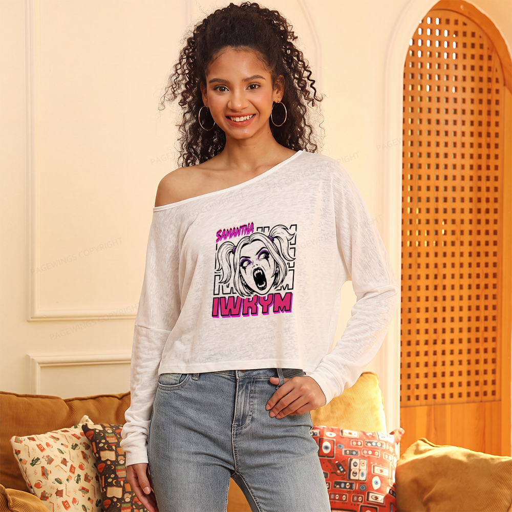 Pagewings Sci Fi Bookish Slouchy Long Sleeve Off Shoulder T-shirt
