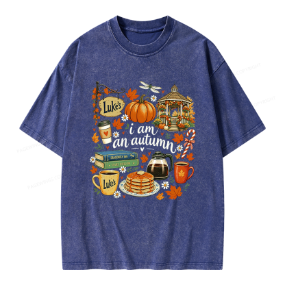 Pagewings I Am an Autumn Unisex Washed T-shirt