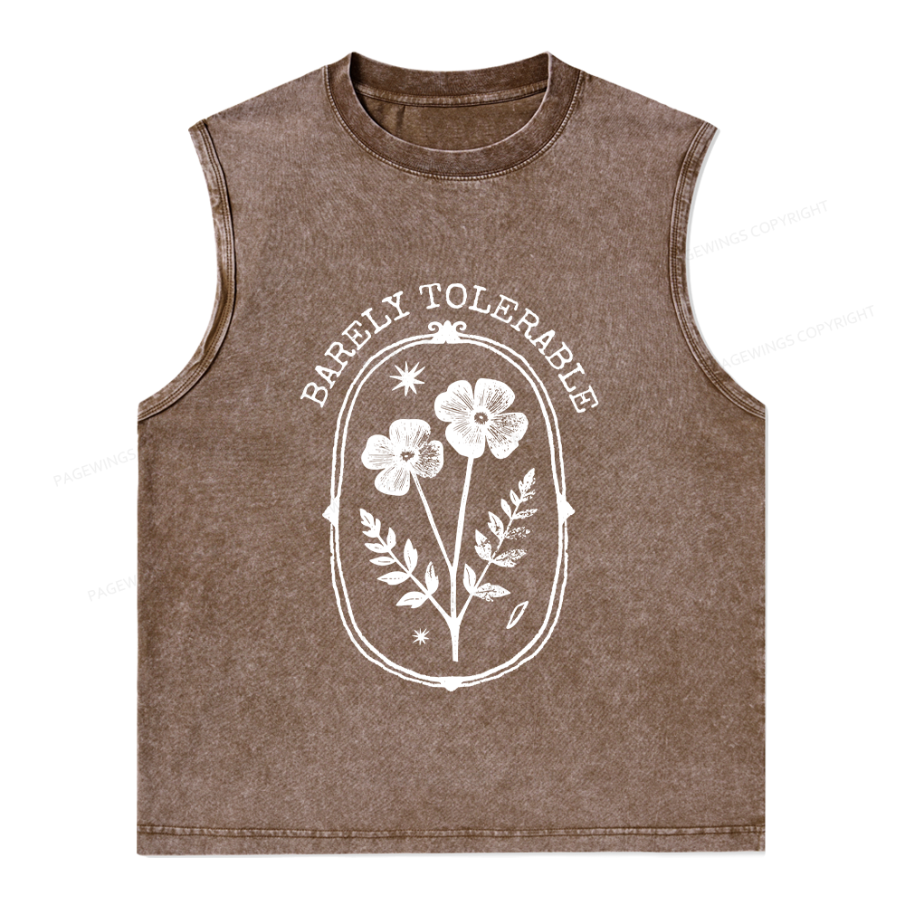 Pagewings Barely Tolerable Unisex Washed Tank Top