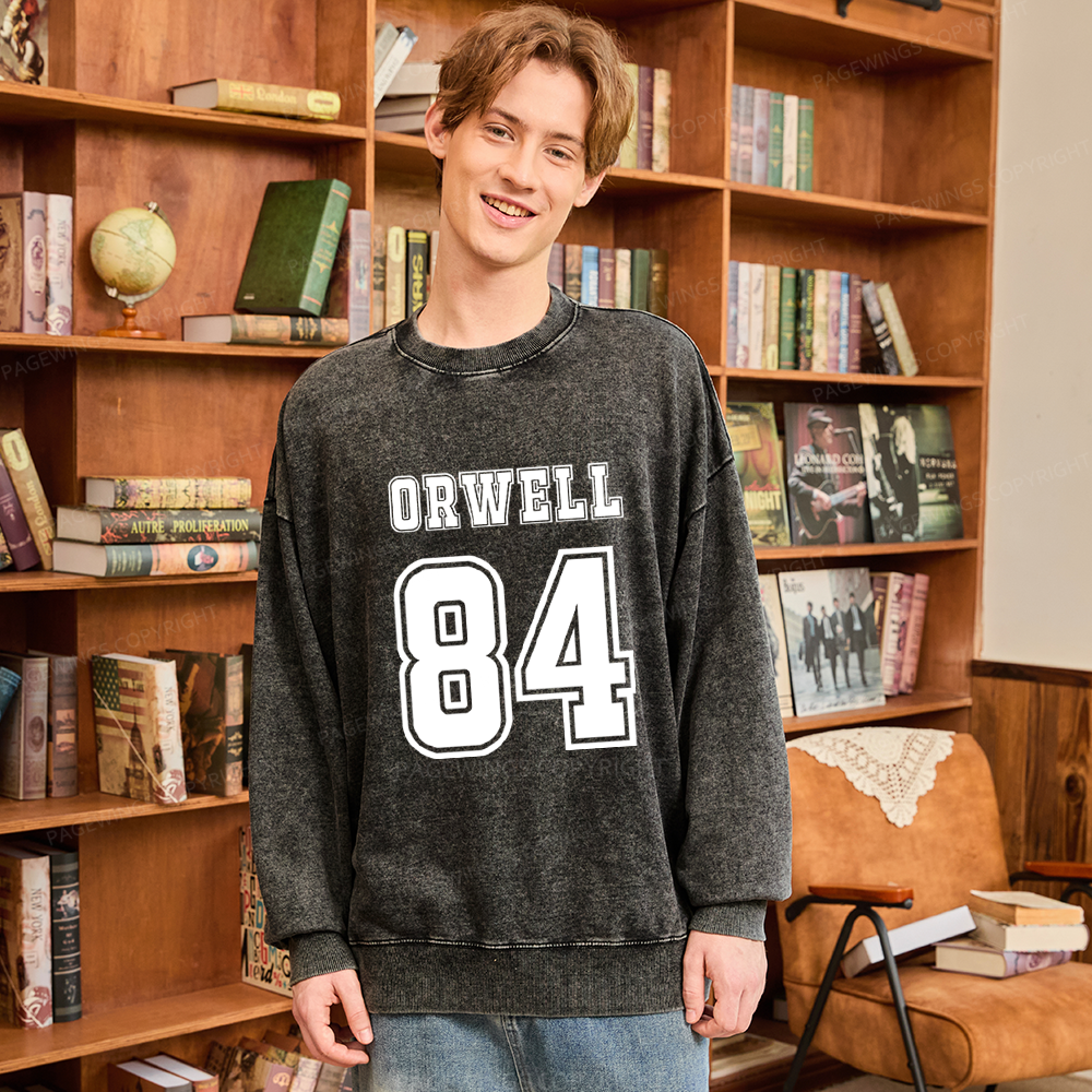 Pagewings Orwell 84 Unisex Washed Sweatshirt