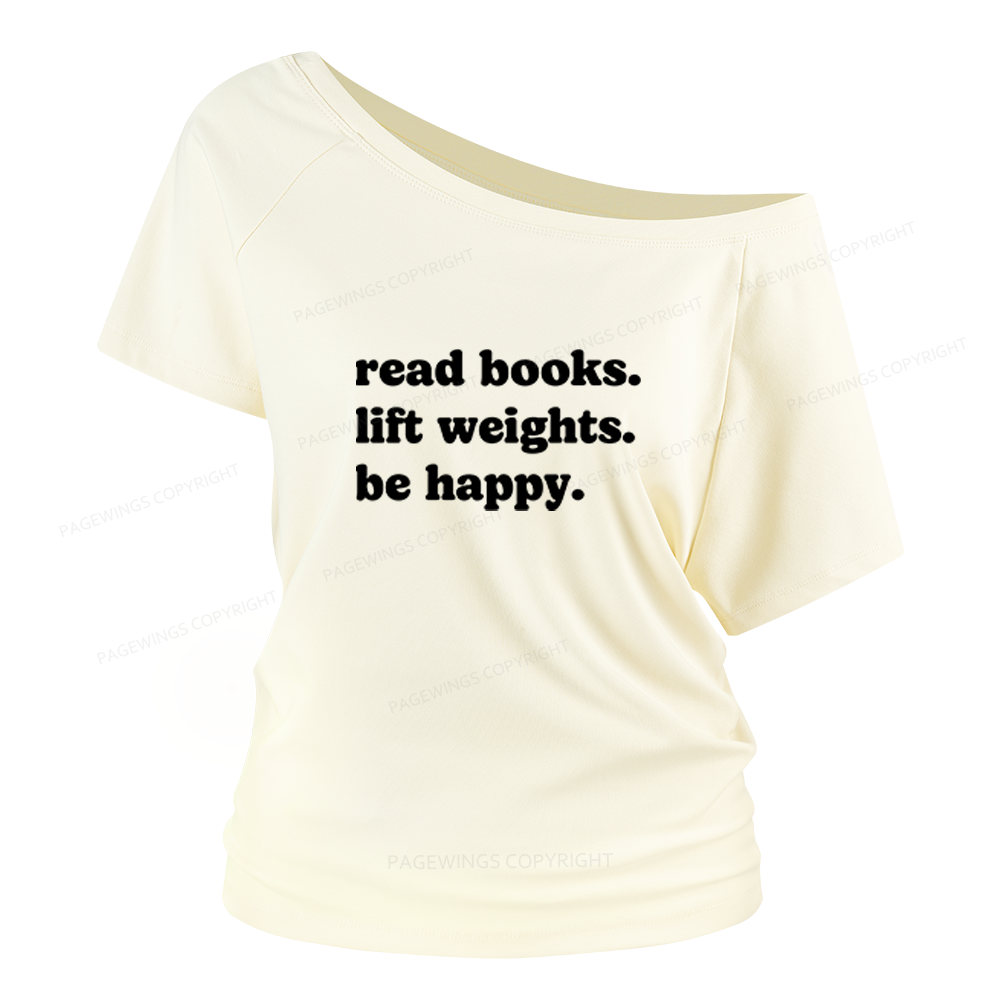 Pagewings Book Lover Gym Women Off Shoulder T-shirts