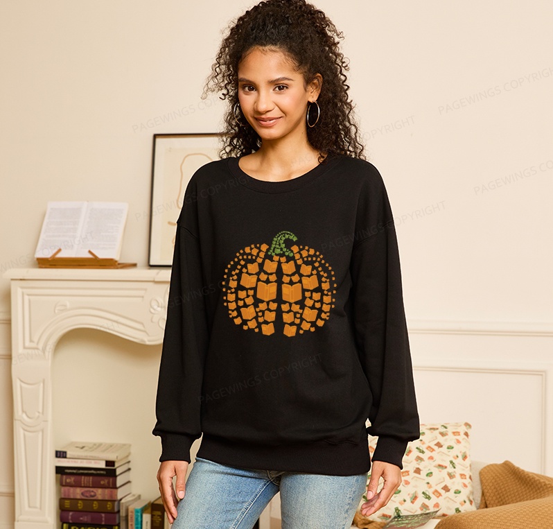 Pagewings Thanksgiving Book Pumpkin Unisex Classic Sweatshirt