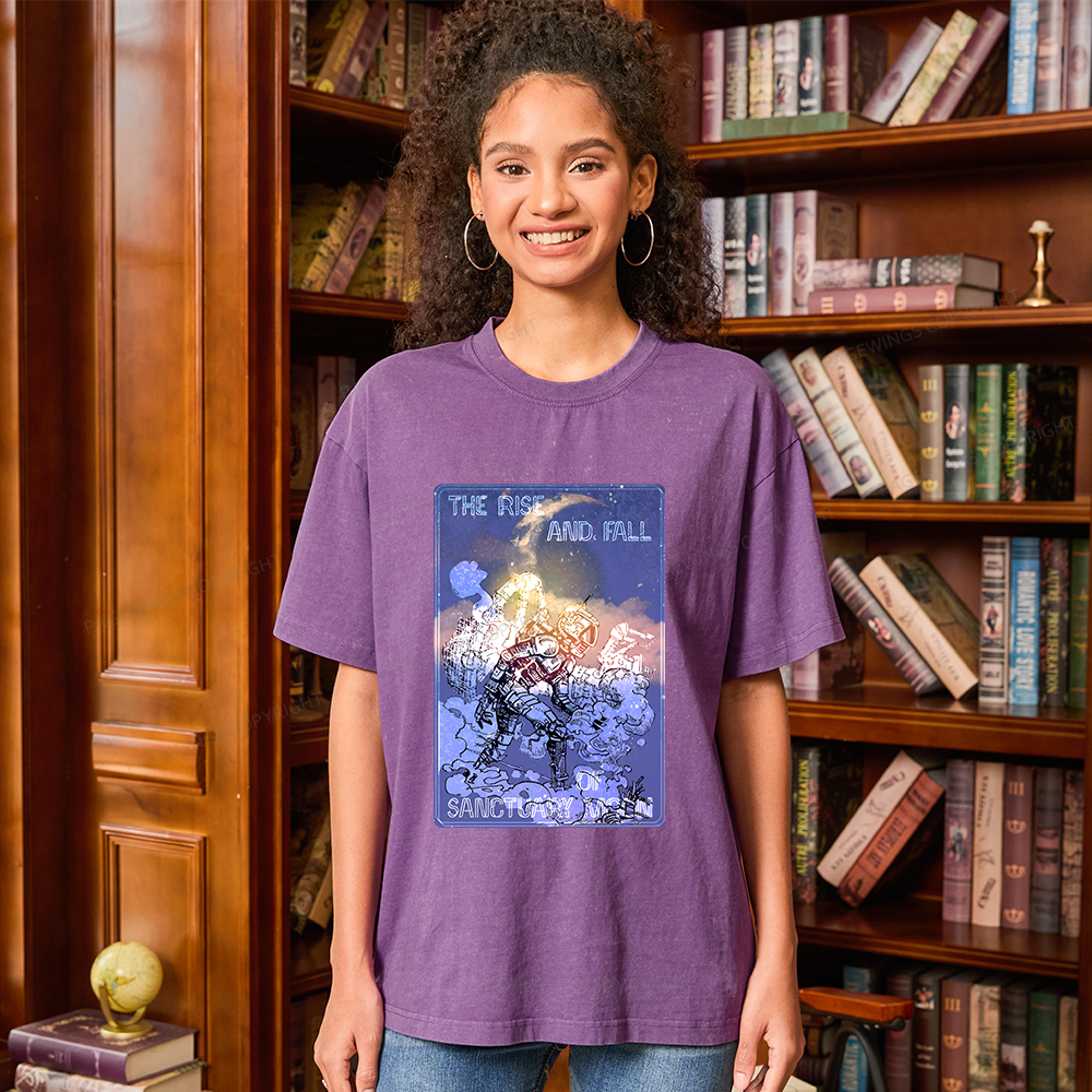 Pagewings The Rise And Fall of Sanctuary Moon Unisex Washed T-shirt