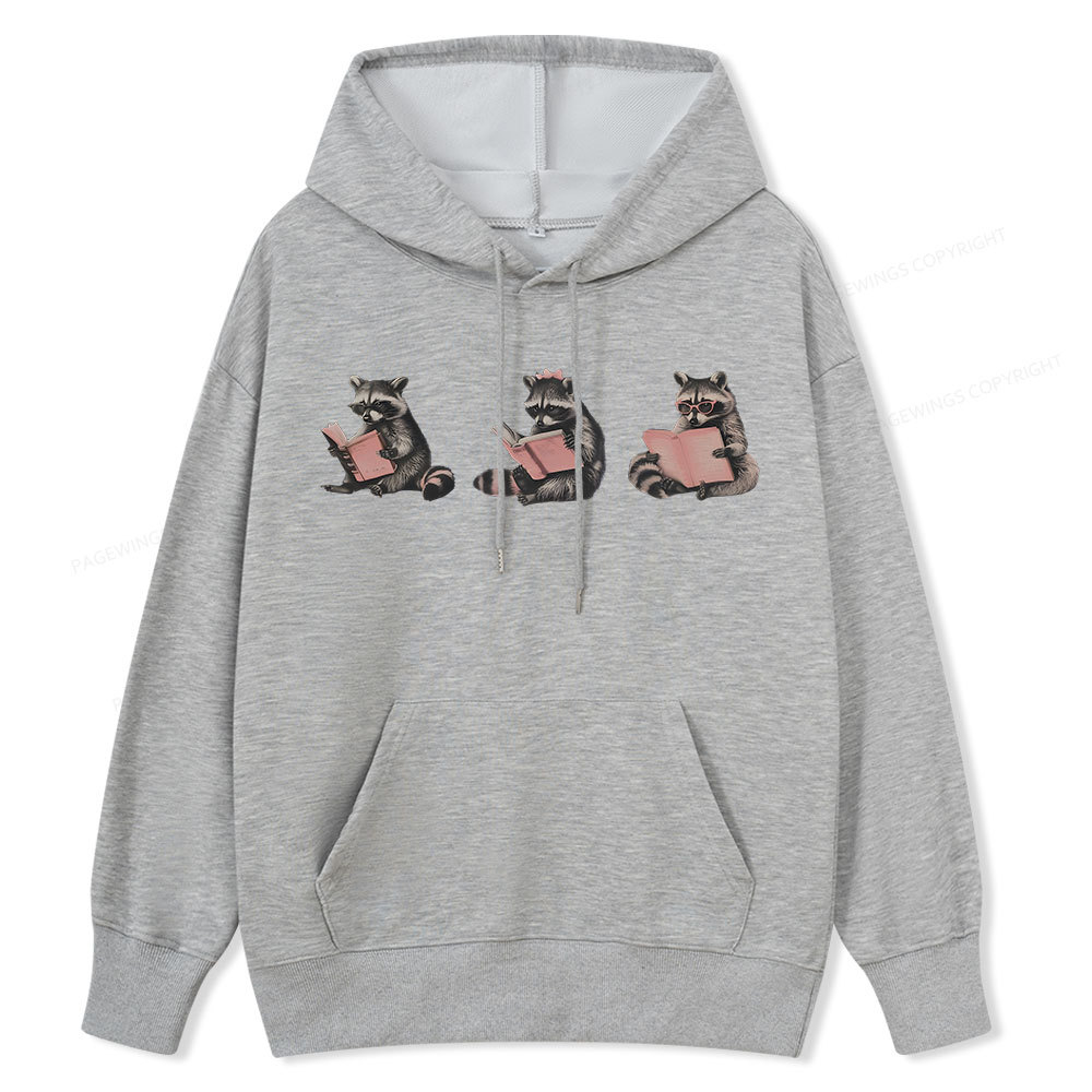 Pagewings Funny Raccoon Bookish Gift Unisex Classic Hoodie